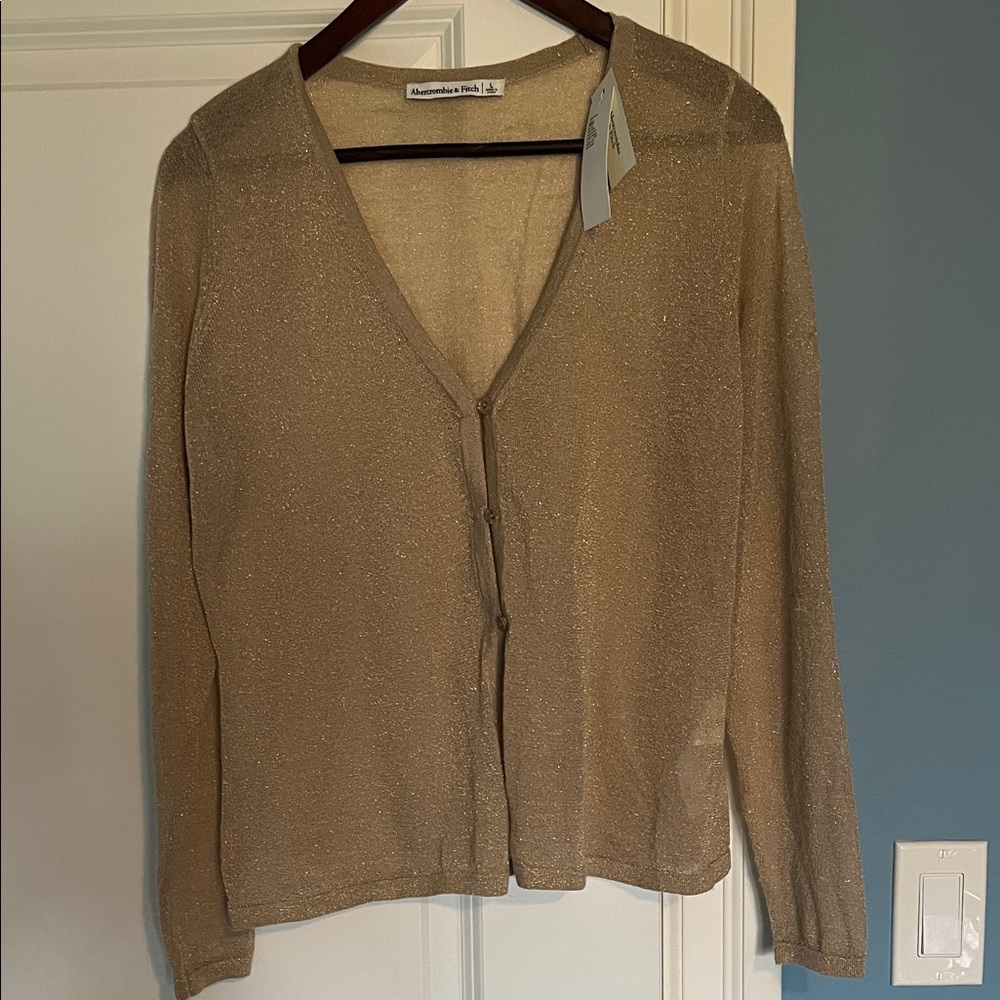 Abercrombie & Fitch Shimmering Gold Cardigan